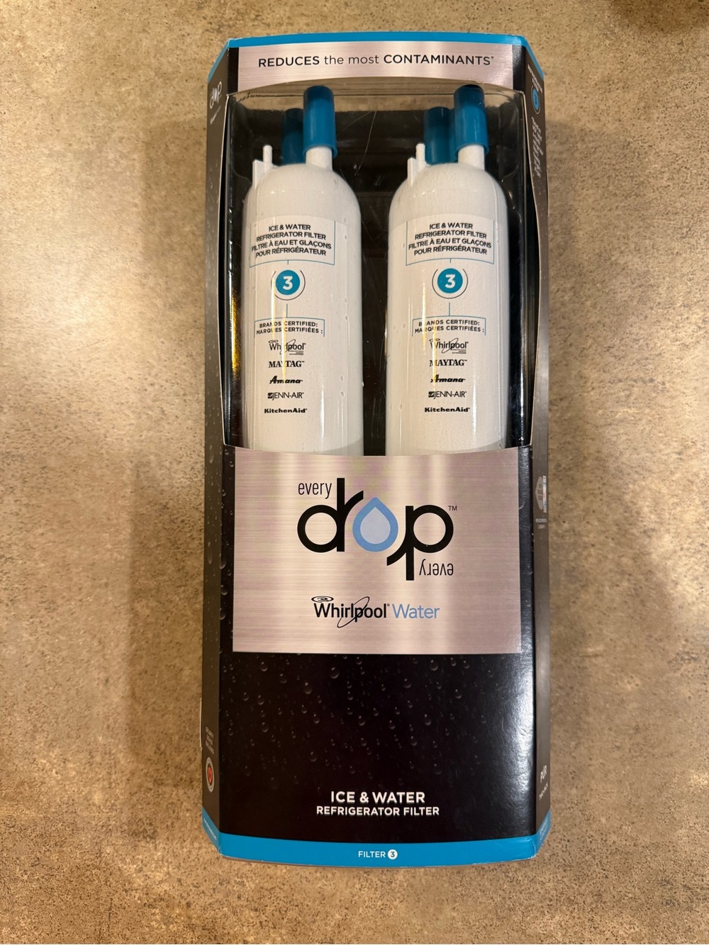 Whirlpool Water Every Drop Ice And Water Flters #3 PUR 2 PK EDR3RXD2 Brand New